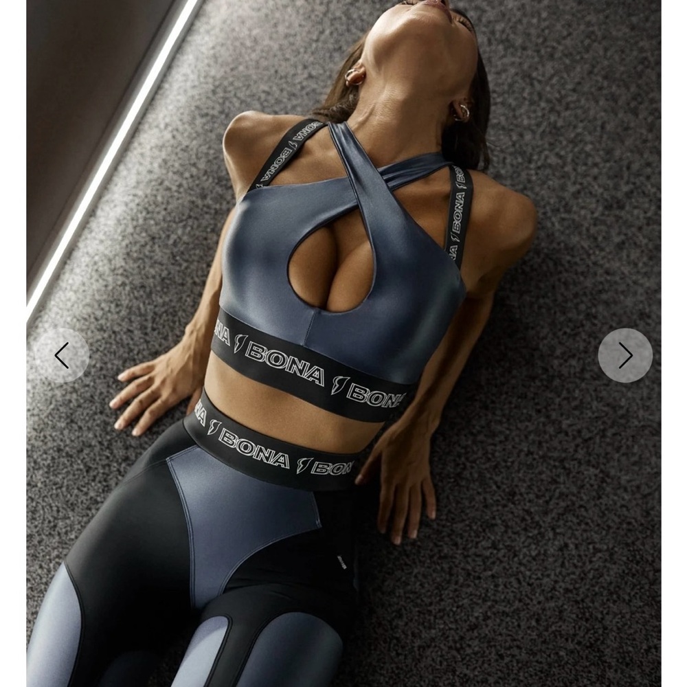 BONA FIDE Black Sports Bra and Leggings Set